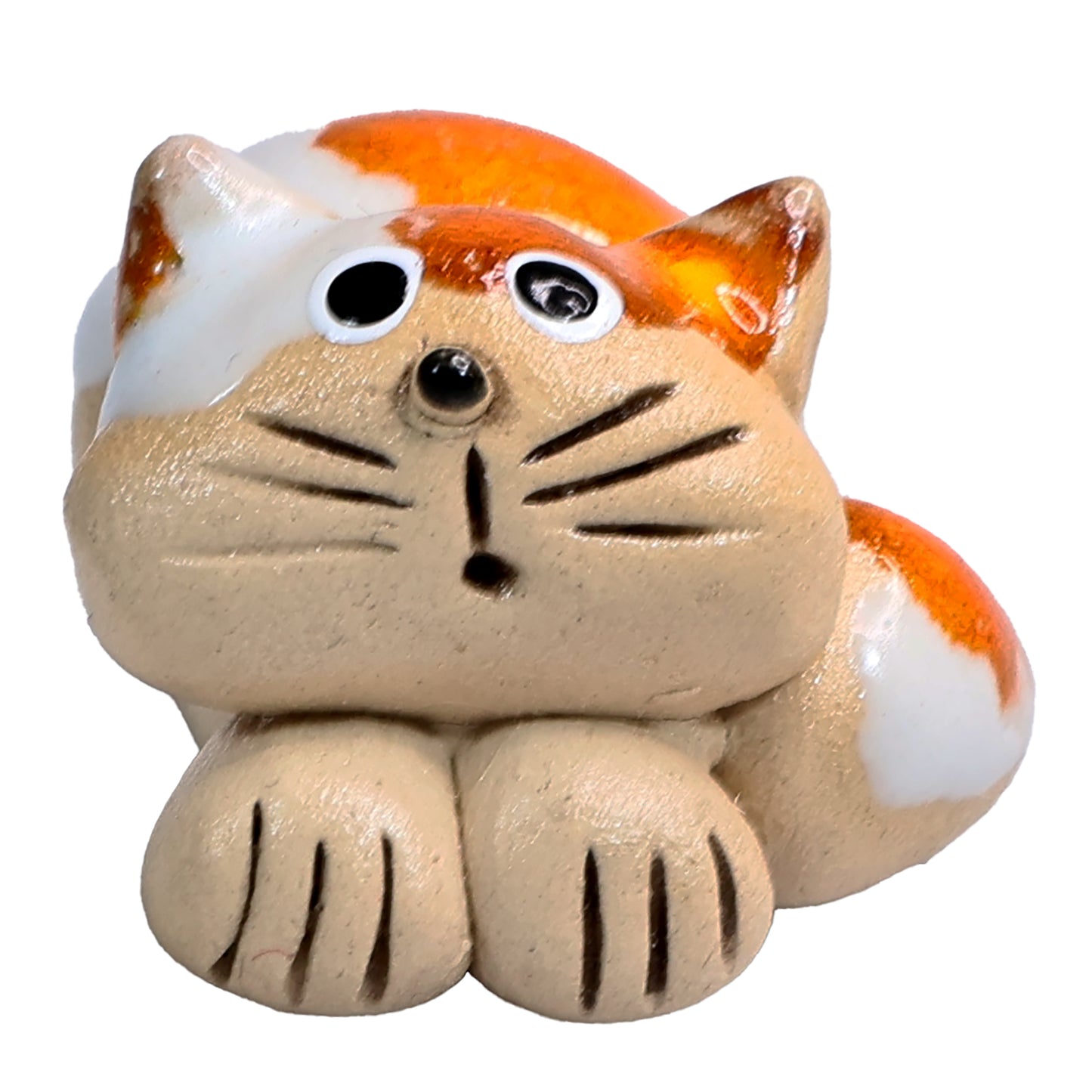 Handmade Ceramic Mini Lying Down Cat Pair