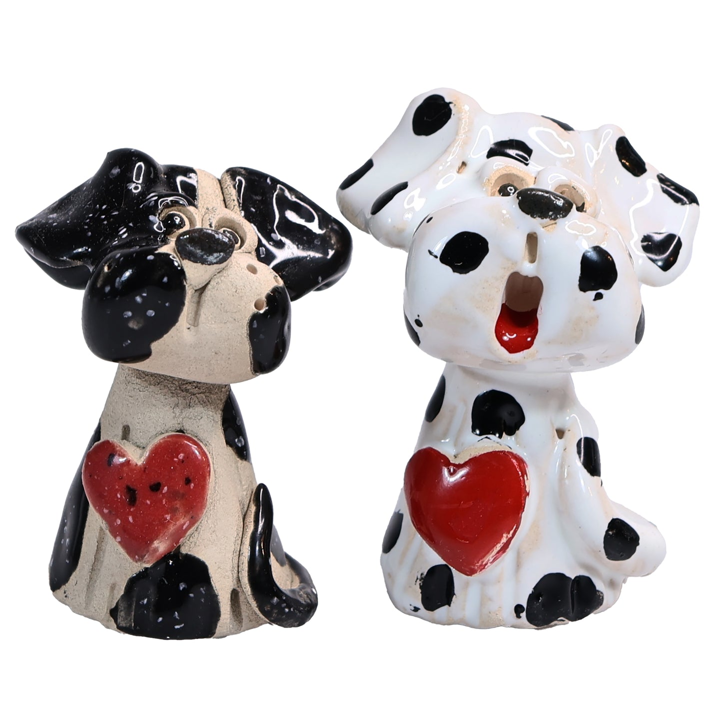Handmade Ceramic Dog Couple with Heart