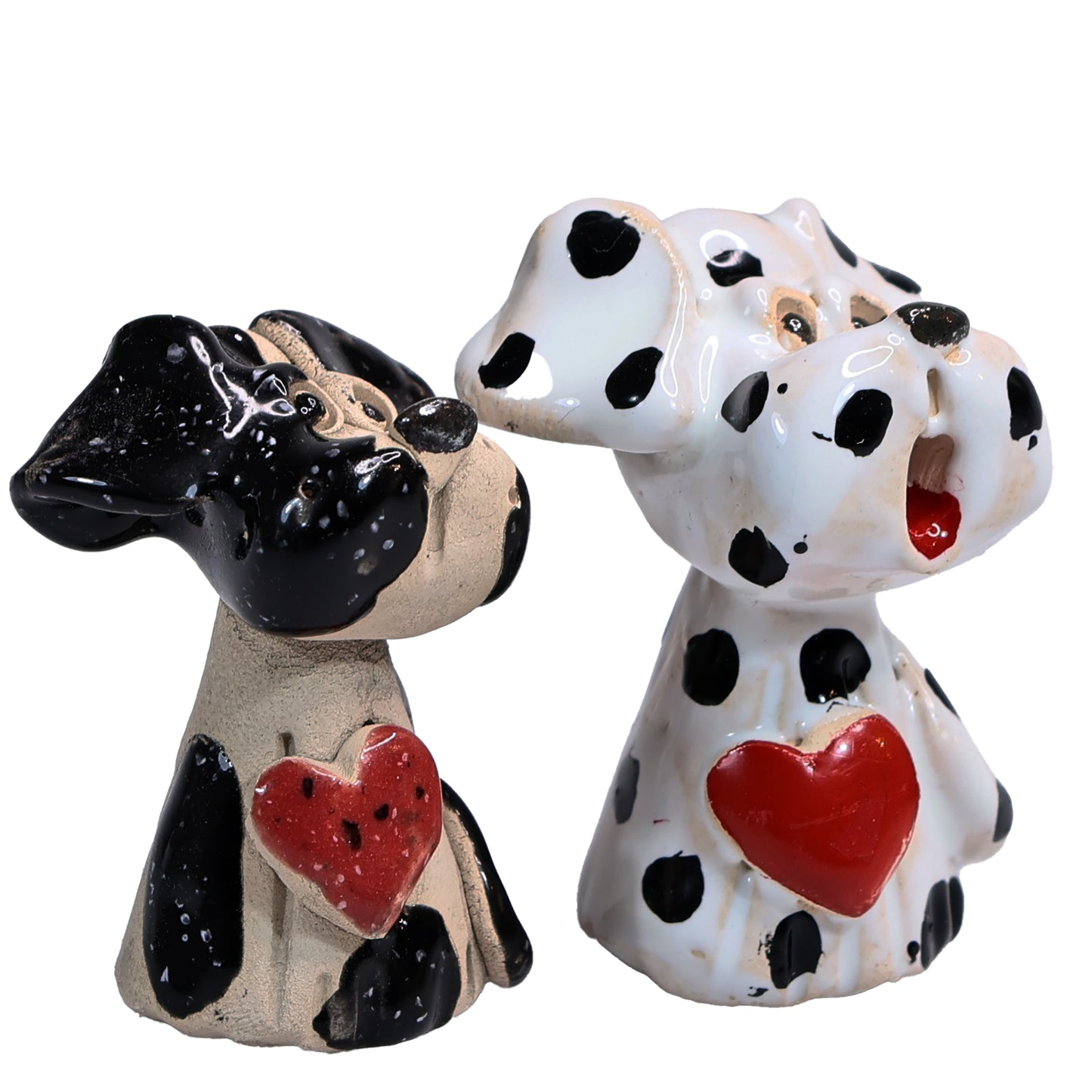 Handmade Ceramic Dog Couple with Heart