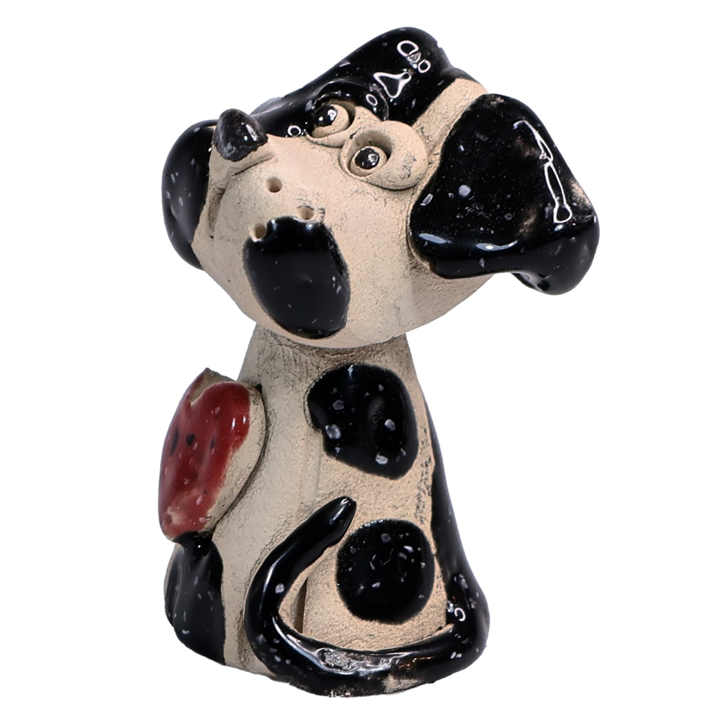 Handmade Ceramic Dog Couple with Heart