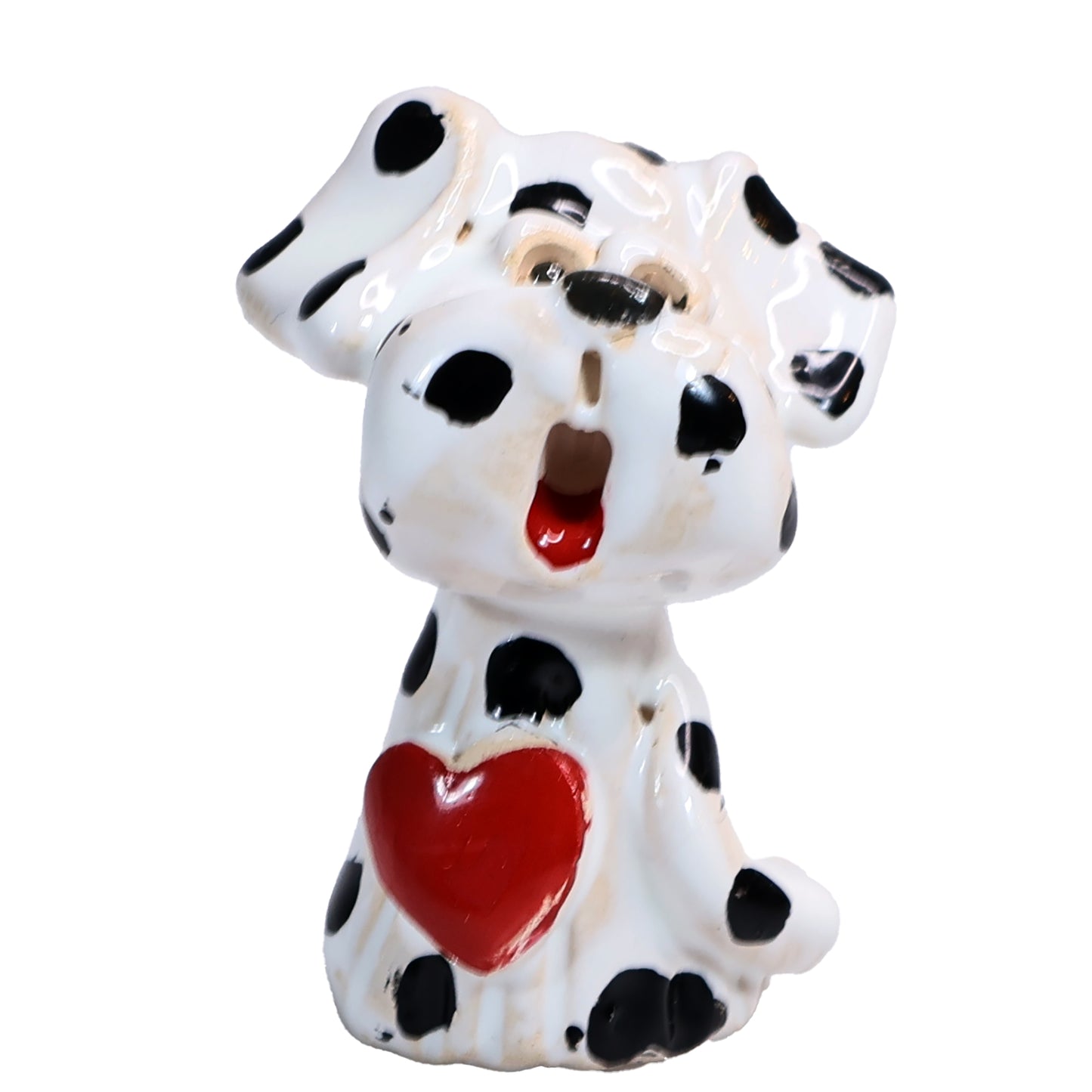 Handmade Ceramic Dog Couple with Heart