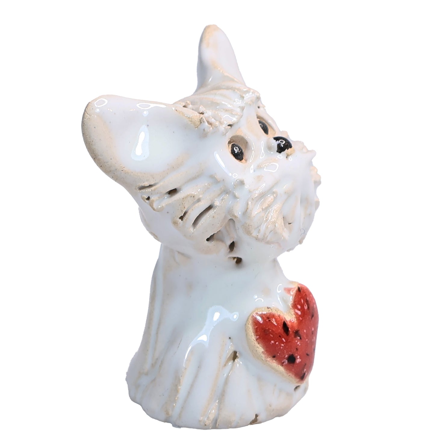 Handmade Ceramic Scottie Dog Couple with Heart
