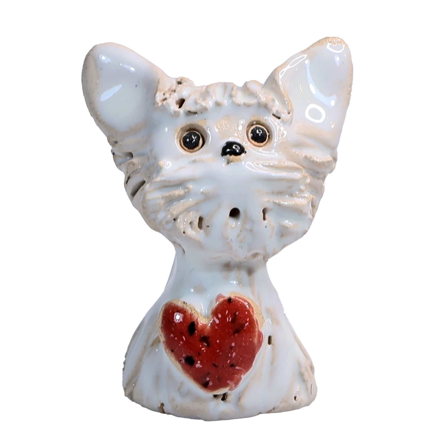 Handmade Ceramic Scottie Dog Couple with Heart