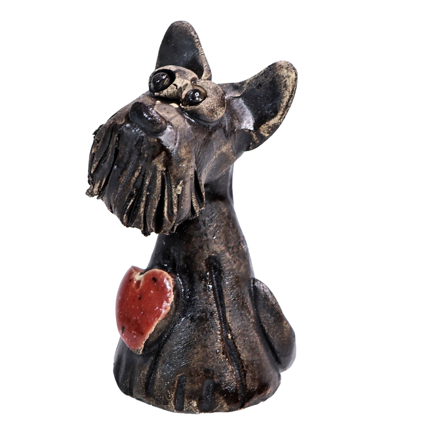 Handmade Ceramic Scottie Dog Couple with Heart