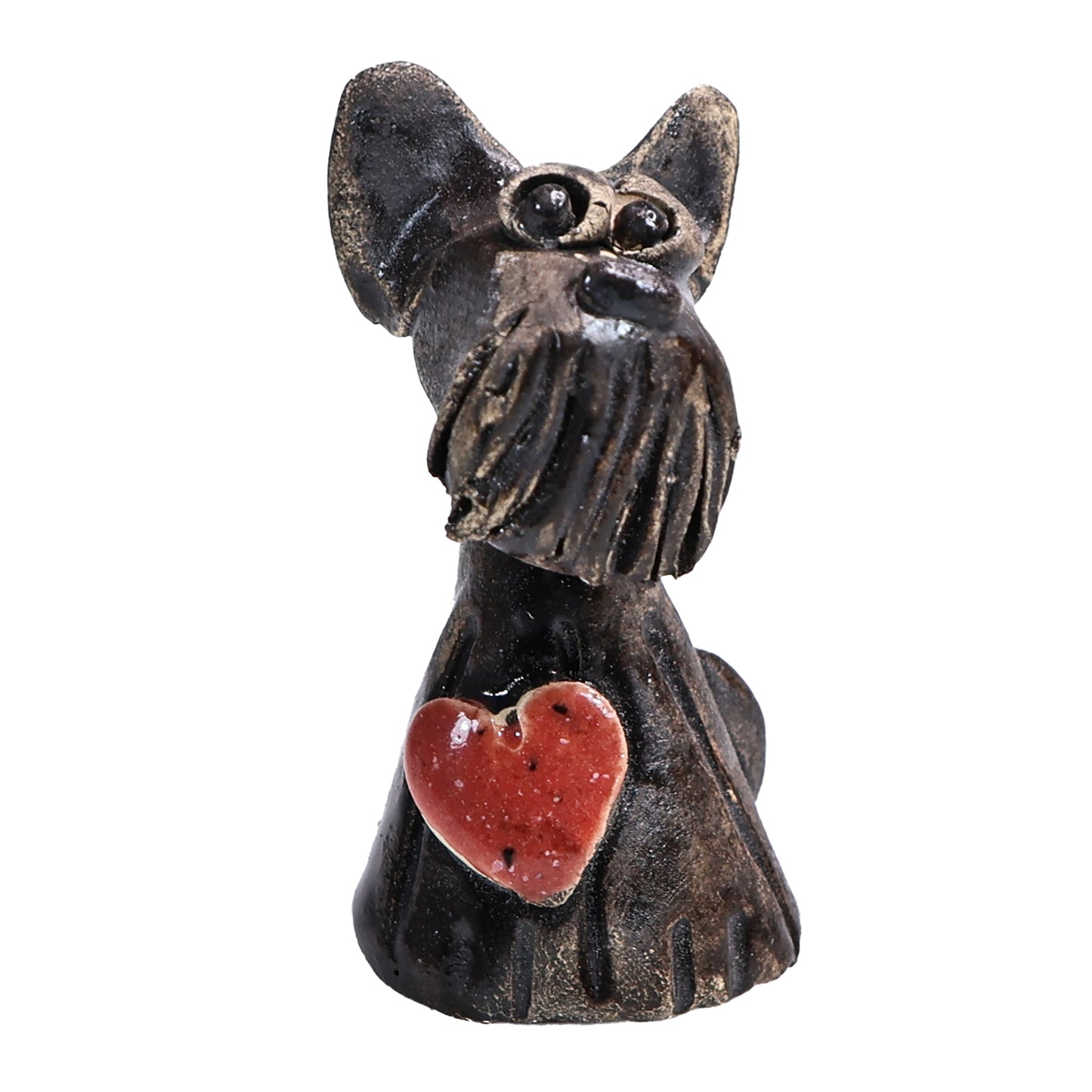 Handmade Ceramic Scottie Dog Couple with Heart