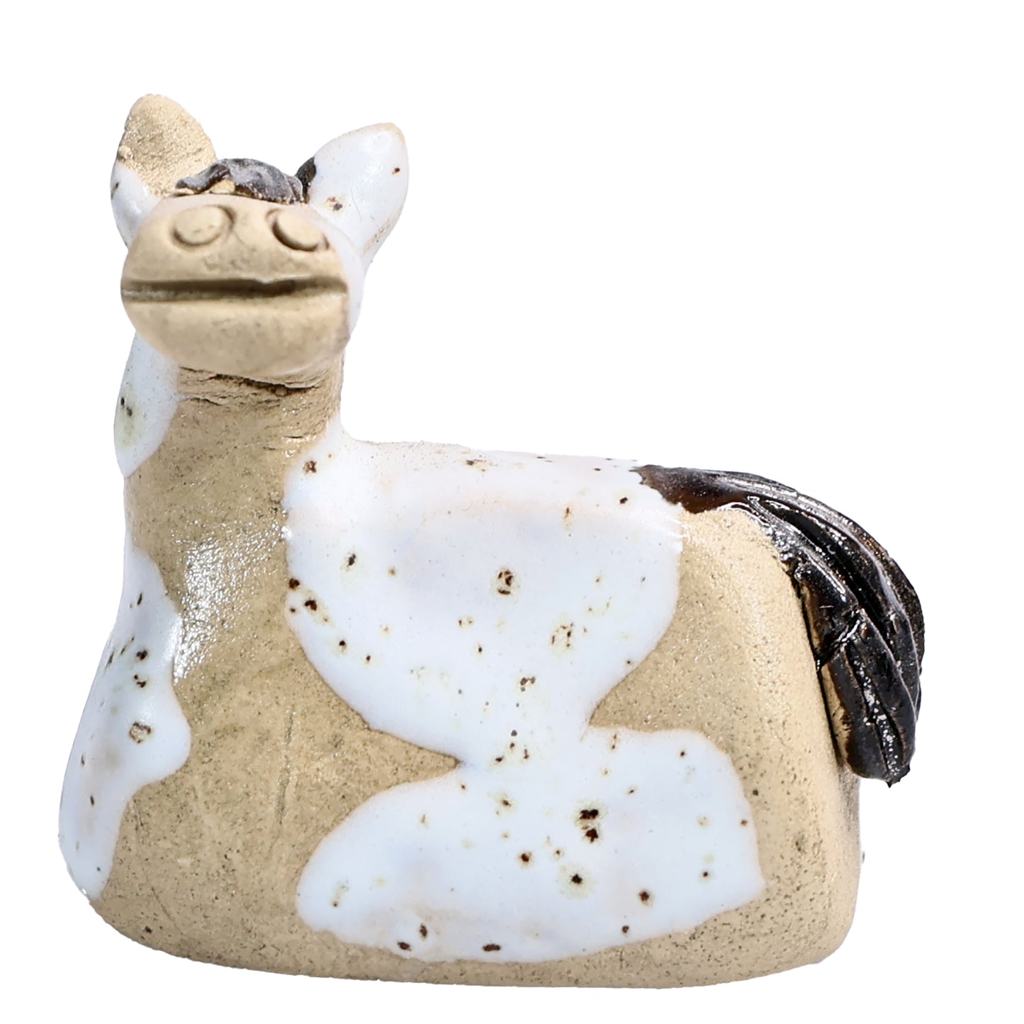 Handmade Ceramic Horse Couple in Spotty Black & White