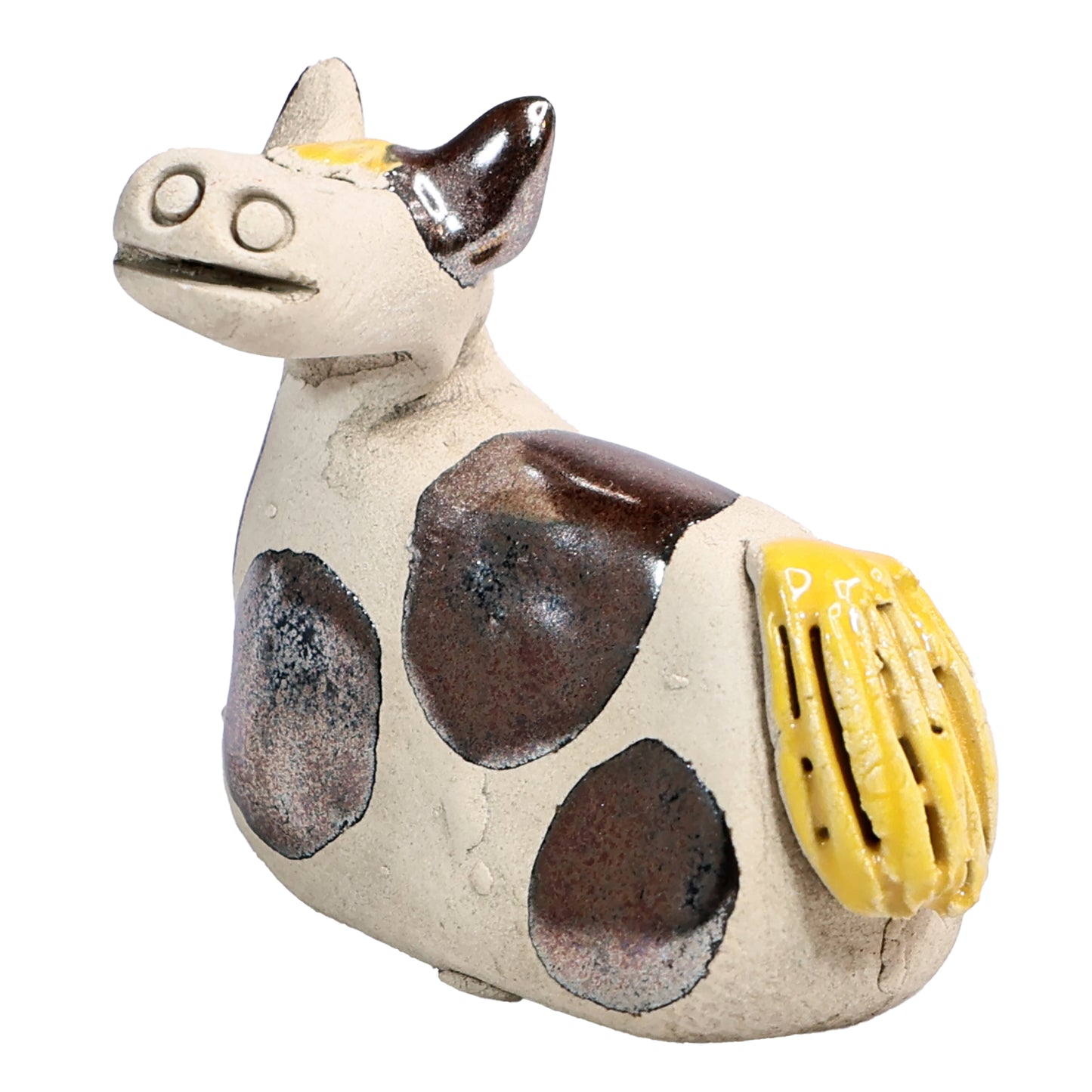 Handmade Ceramic Horse Couple in Spotty Black & White