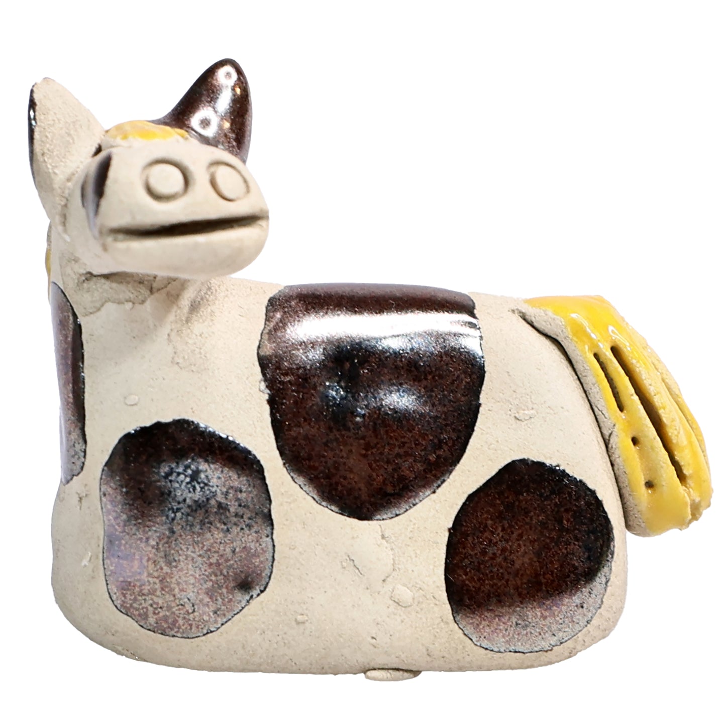 Handmade Ceramic Horse Couple in Spotty Black & White