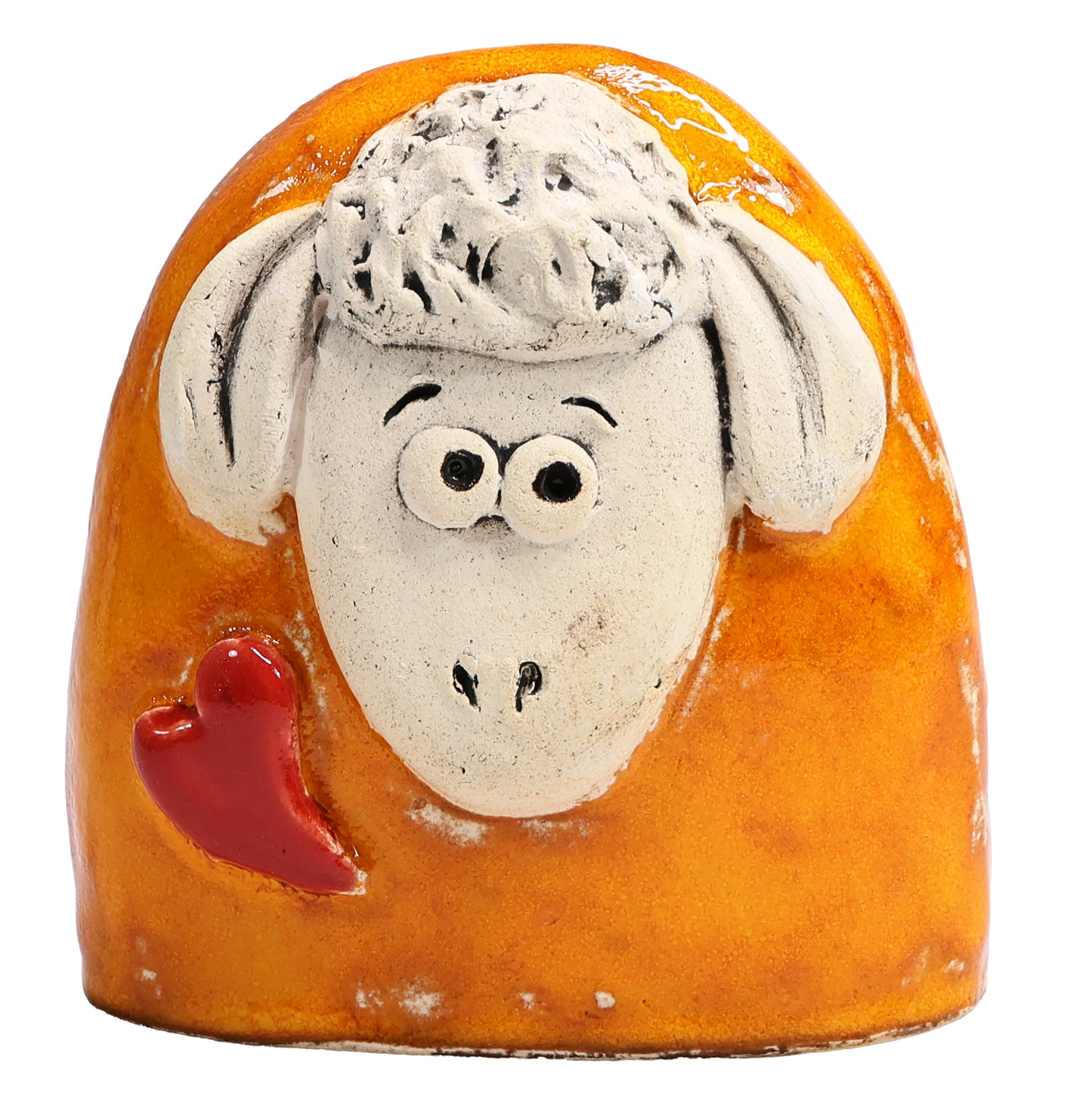 Charming Character of Handmade Ceramic Sheep with Love Heart