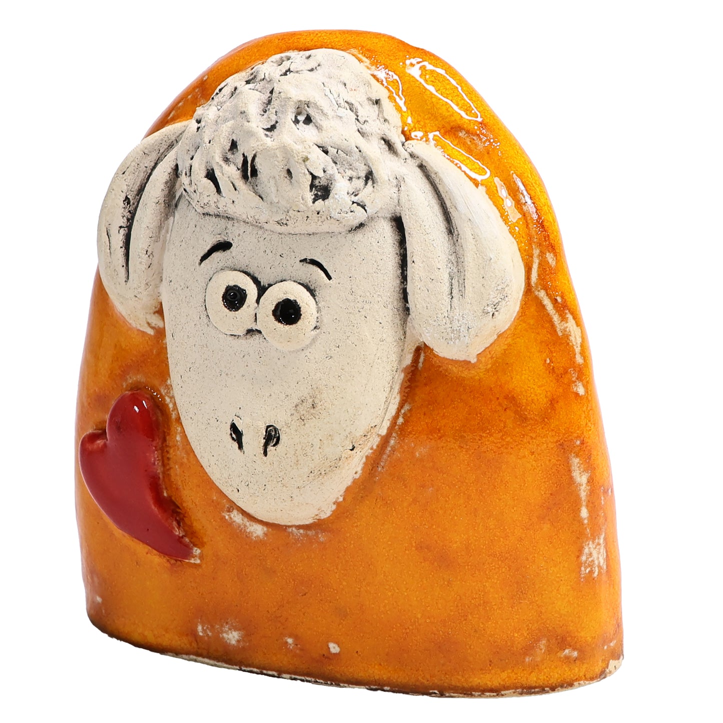 Charming Character of Handmade Ceramic Sheep with Love Heart