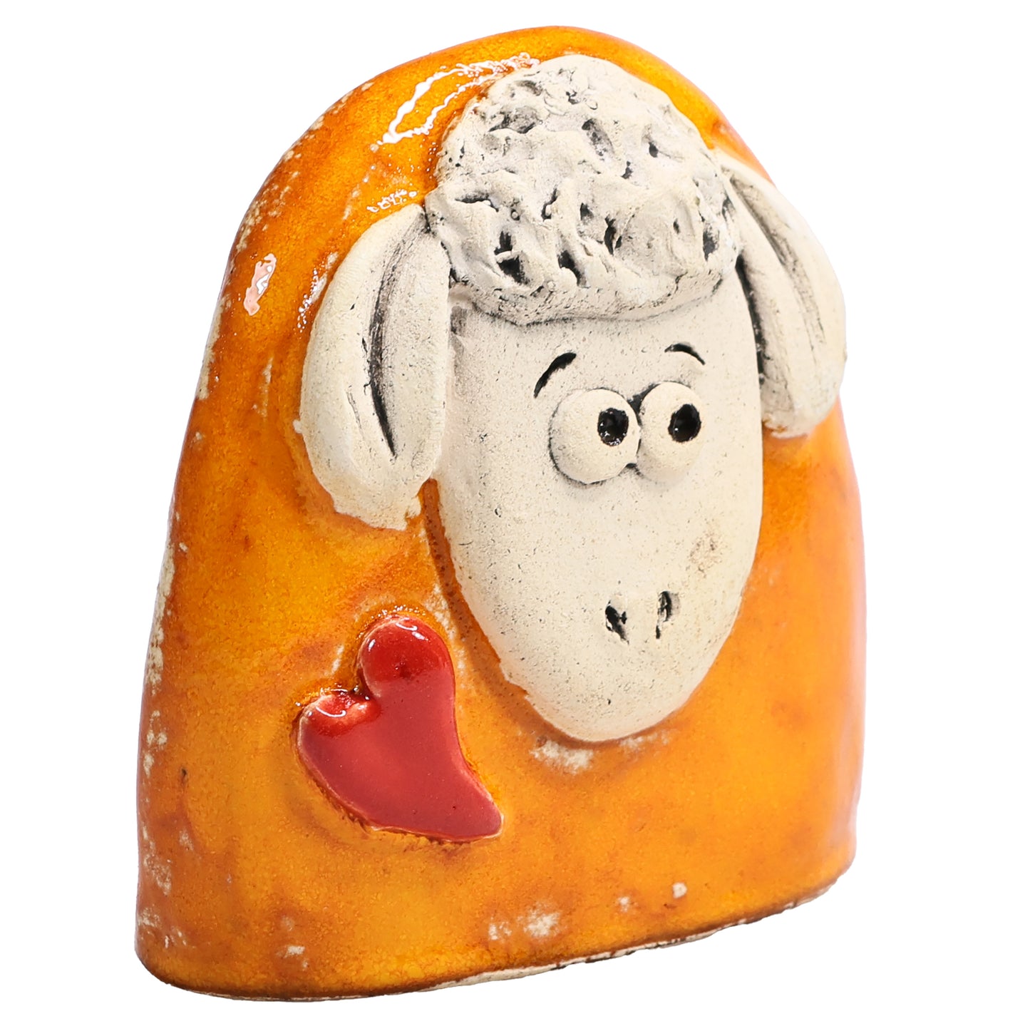 Charming Character of Handmade Ceramic Sheep with Love Heart