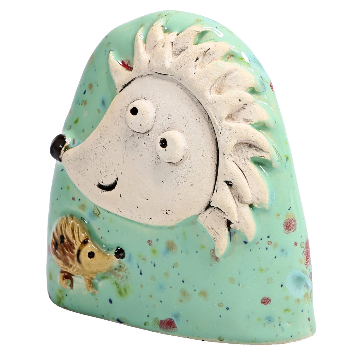 Charming Character of Handmade Ceramic Hedgehog Figurine
