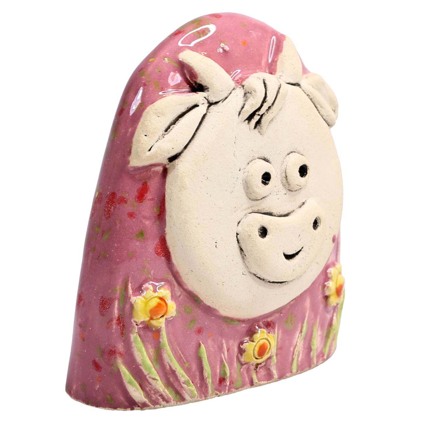 Charming Character of Handmade Highland Cow with Flowers