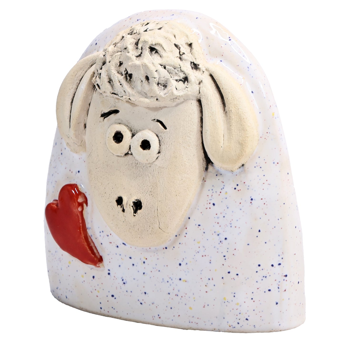 Charming Character of Handmade Ceramic Sheep with Love Heart