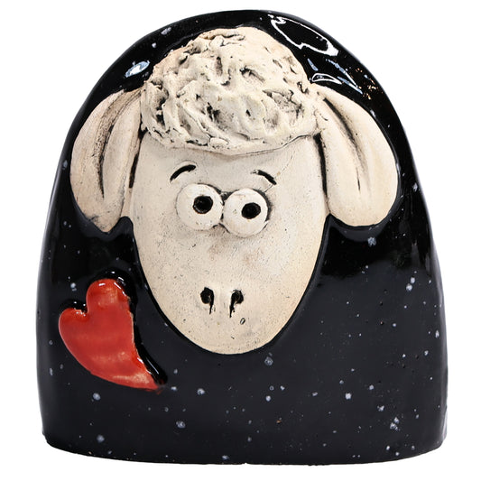 Charming Character of Handmade Ceramic Sheep with Love Heart