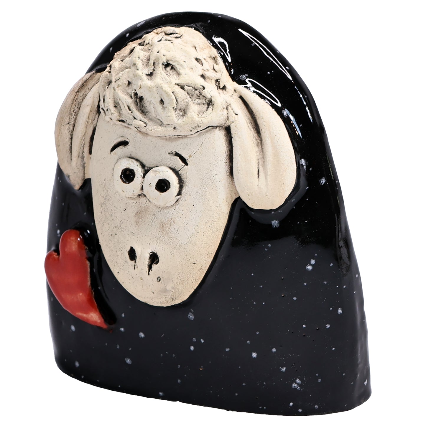 Charming Character of Handmade Ceramic Sheep with Love Heart