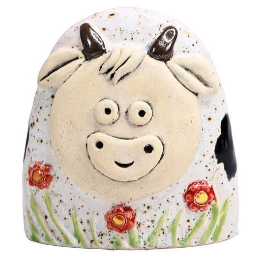 Charming Character of Handmade Highland Cow with Flowers