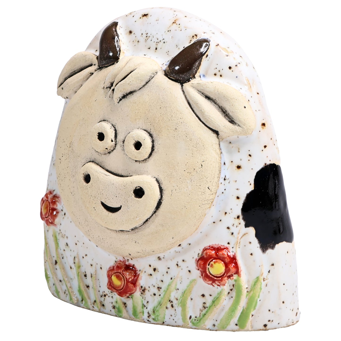 Charming Character of Handmade Highland Cow with Flowers