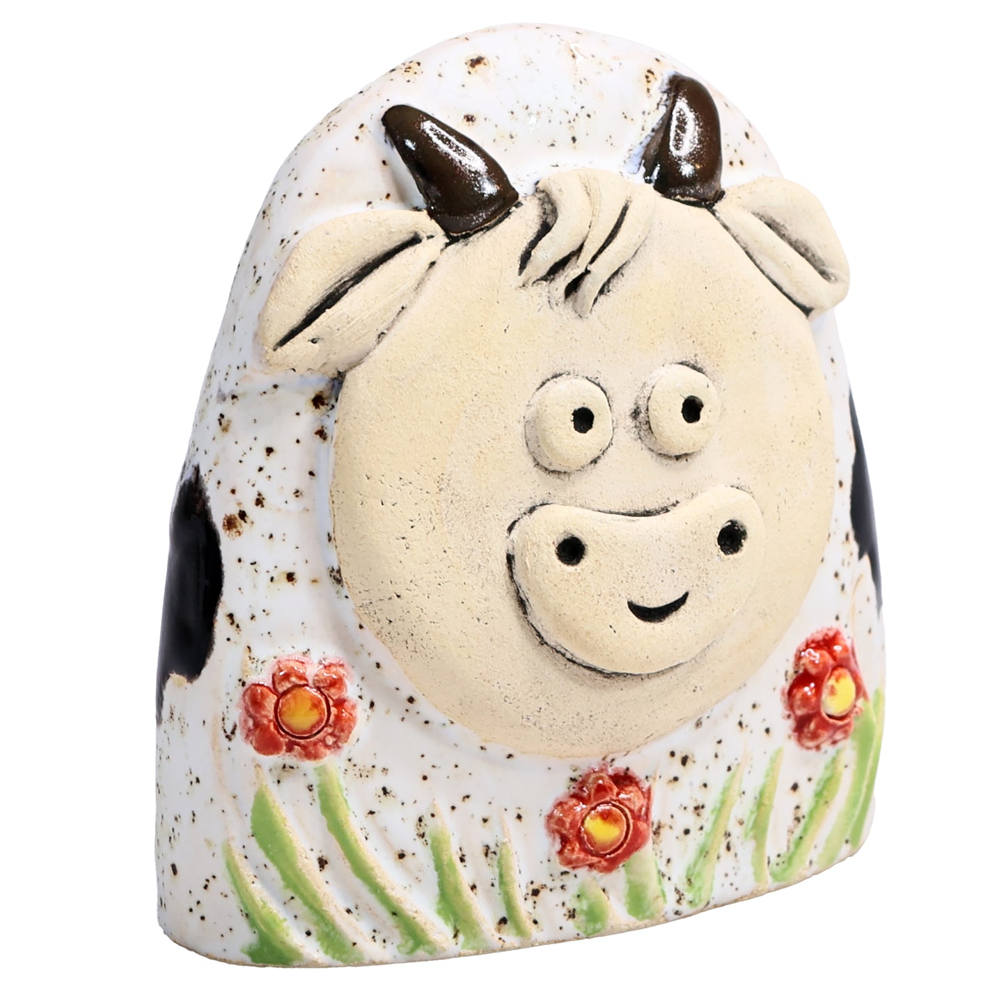 Charming Character of Handmade Highland Cow with Flowers