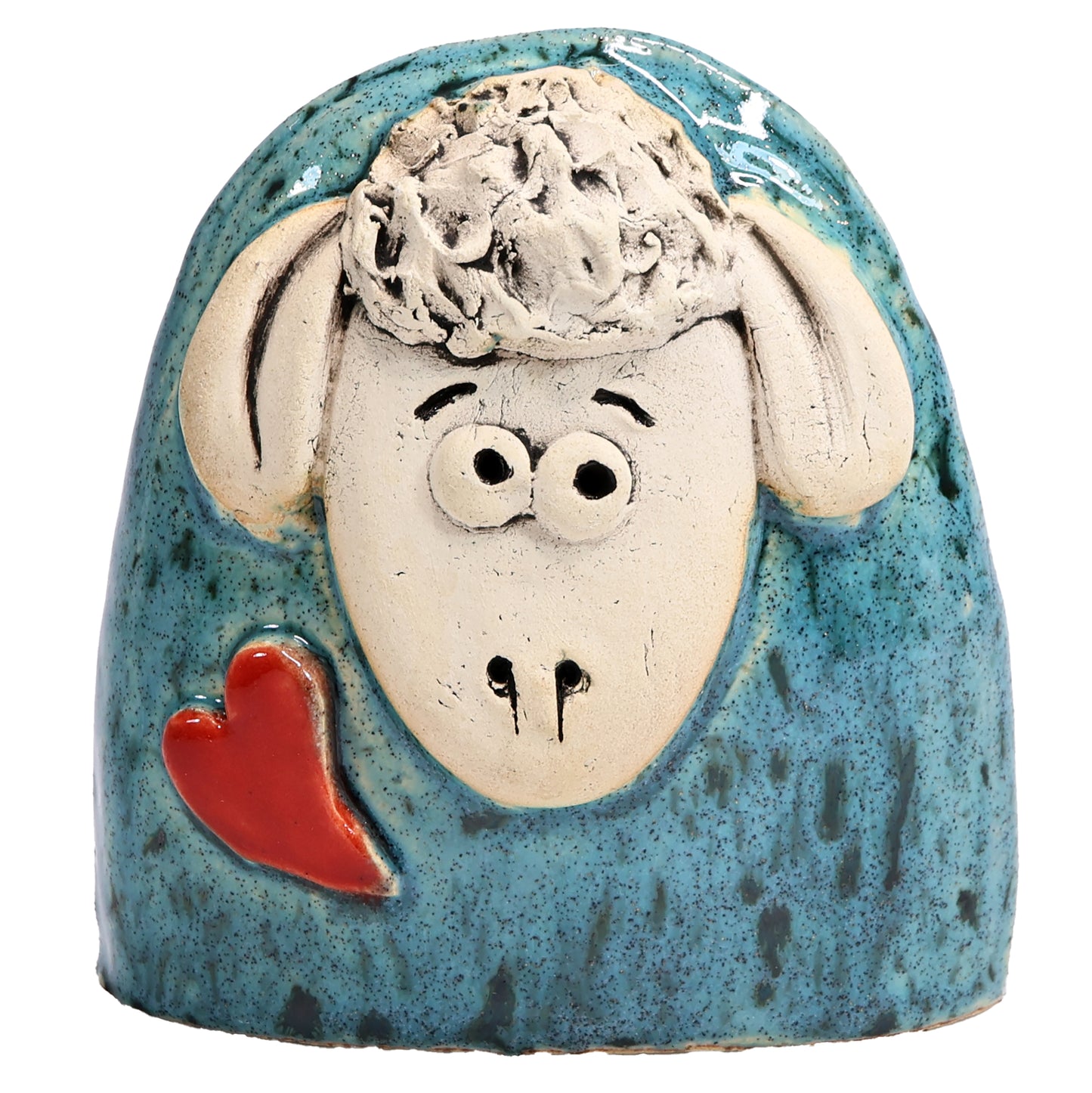Charming Character of Handmade Ceramic Sheep with Love Heart