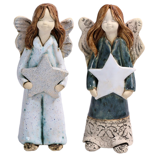 Handmade Ceramic Angel Holding a Star