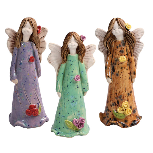 Handmade Ceramic Angel with Roses