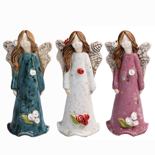 Handmade Ceramic Angel with Side Sweep Hair Style