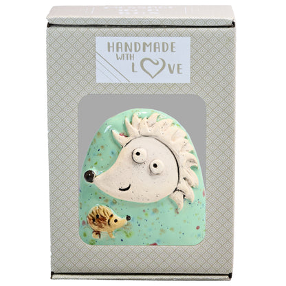 Charming Character of Handmade Ceramic Hedgehog Figurine