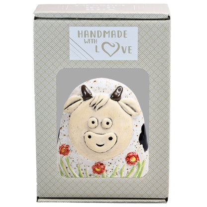 Charming Character of Handmade Highland Cow with Flowers