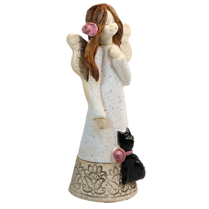 Handmade Ceramic Angel with Cat in Various Colours