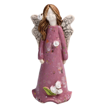 Handmade Ceramic Angel with Side Sweep Hair Style