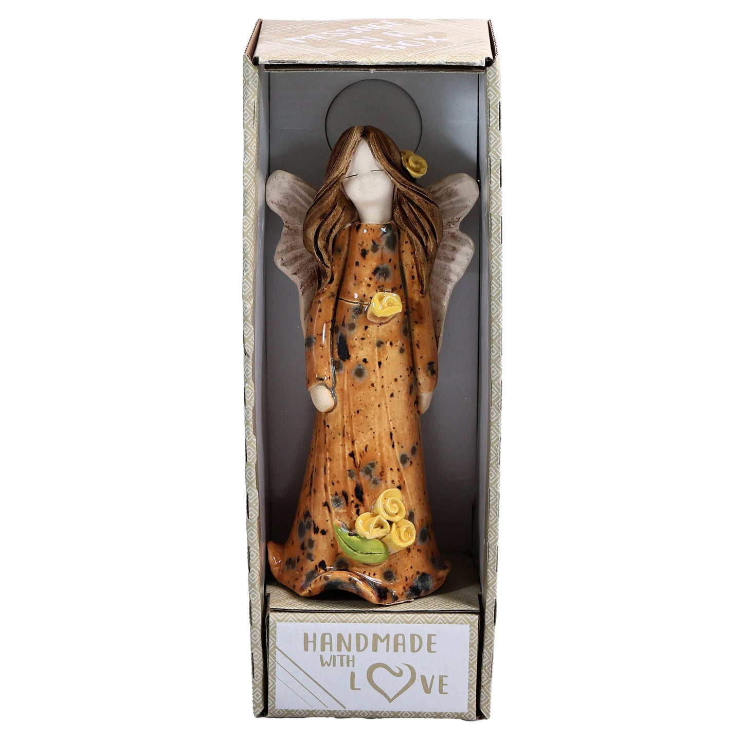 Handmade Ceramic Angel with Roses