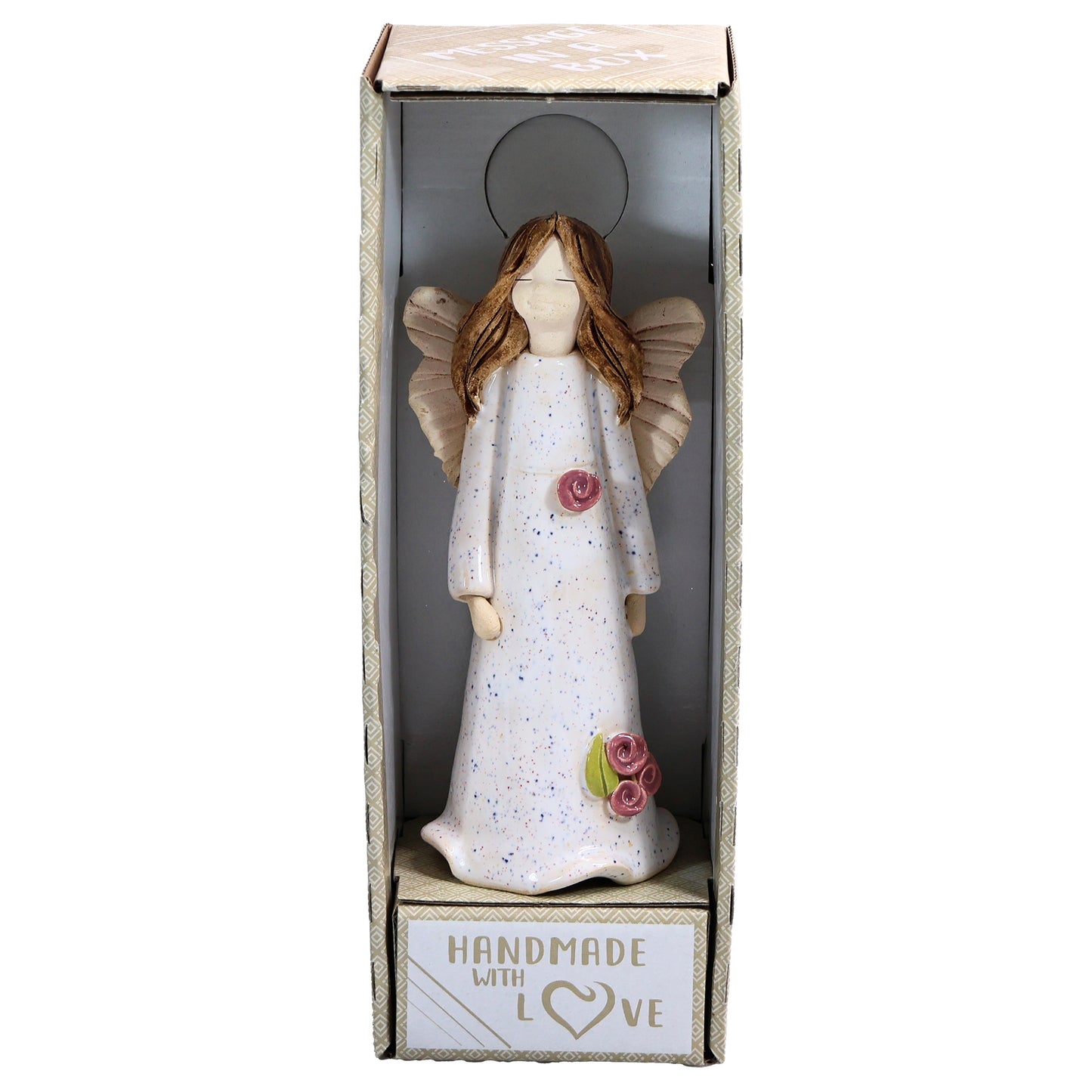 Handmade Ceramic Angel with Roses