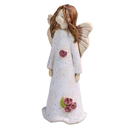 Handmade Ceramic Angel with Roses