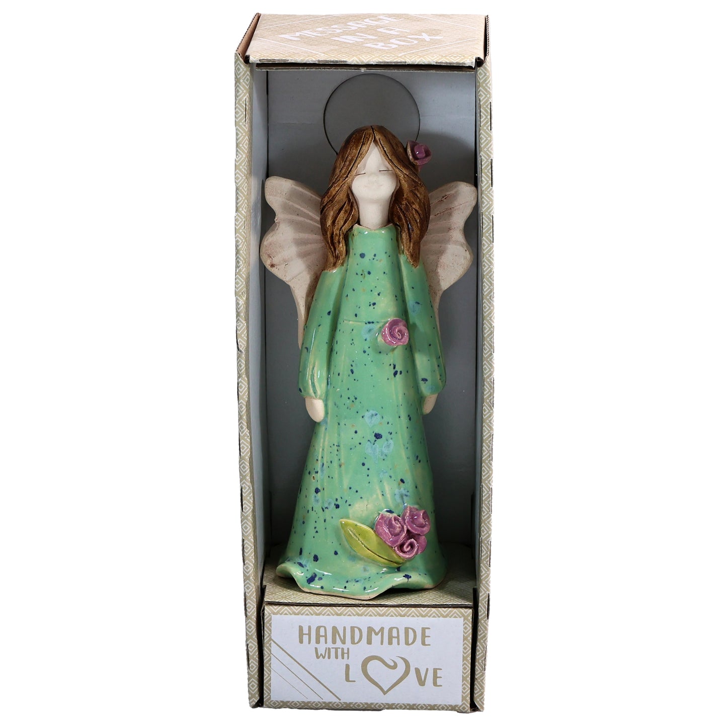 Handmade Ceramic Angel with Roses