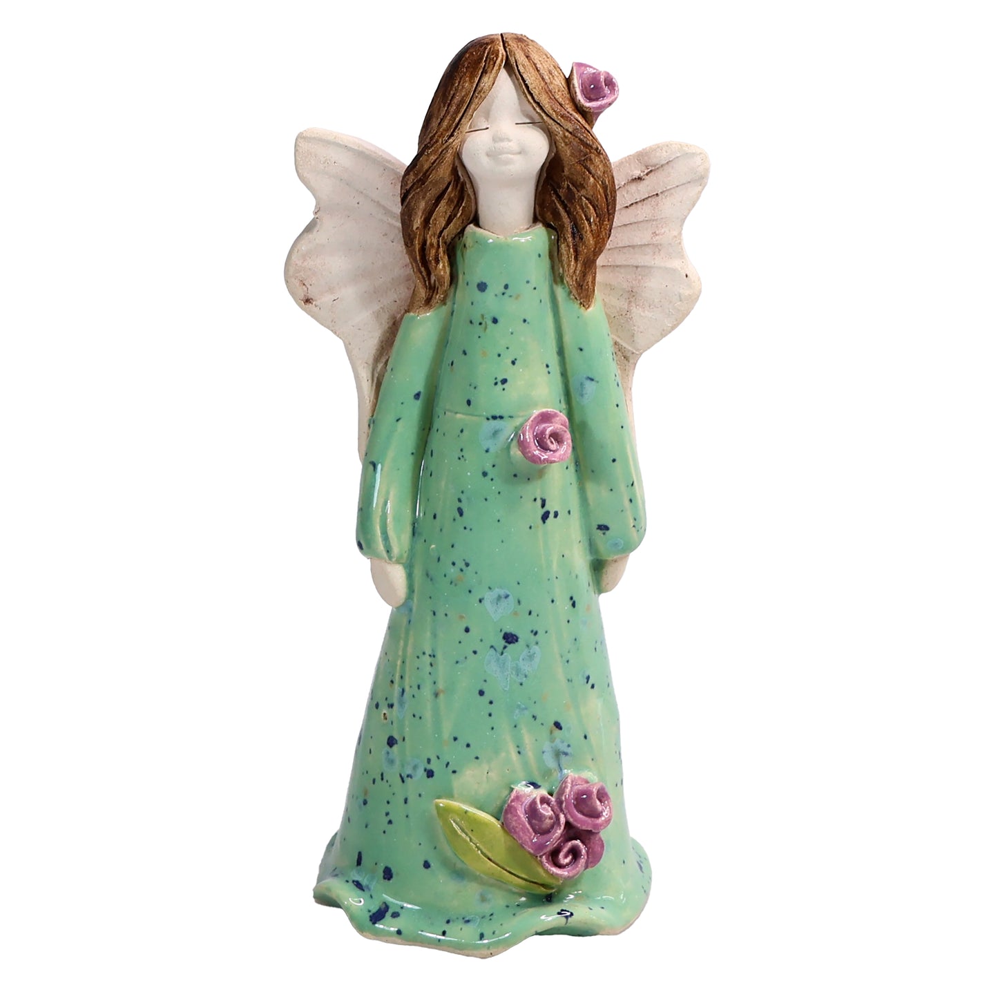 Handmade Ceramic Angel with Roses