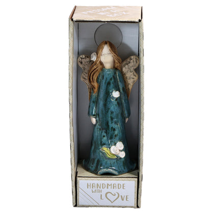 Handmade Ceramic Angel with Side Sweep Hair Style