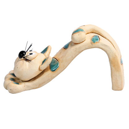 Handmade Bendy Cat with Ceramic Tail in Various Colours
