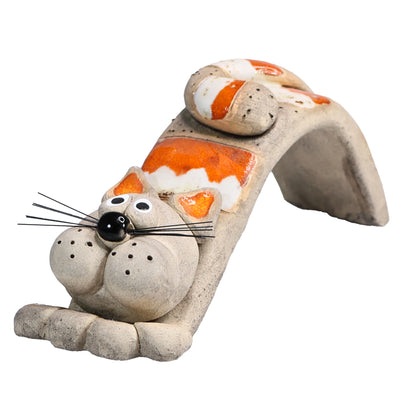Handmade Bendy Cat with Ceramic Tail in Various Colours