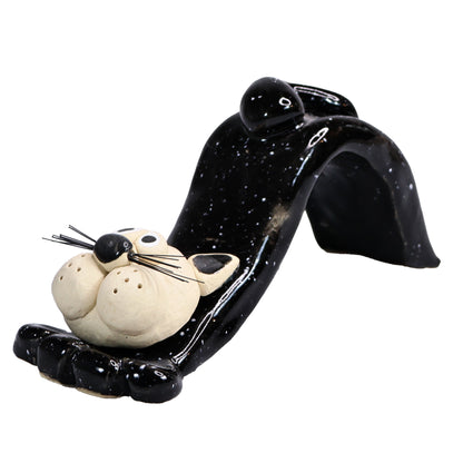 Handmade Bendy Cat with Ceramic Tail in Various Colours