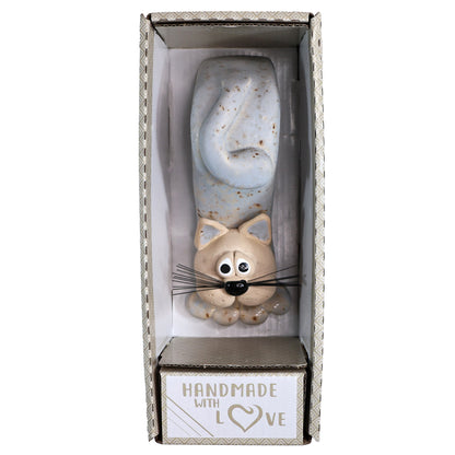 Handmade Bendy Cat with Ceramic Tail in Various Colours