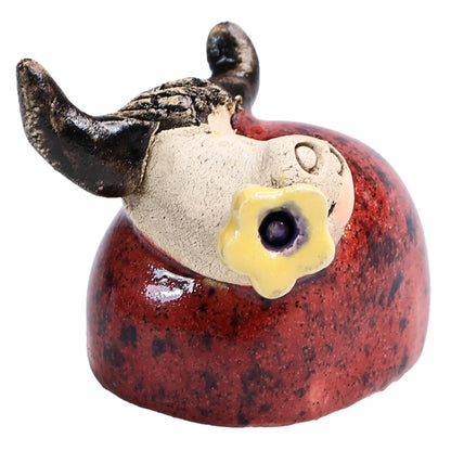 Handmade Ceramic Cute Mini Highland Cow Couple with Horns