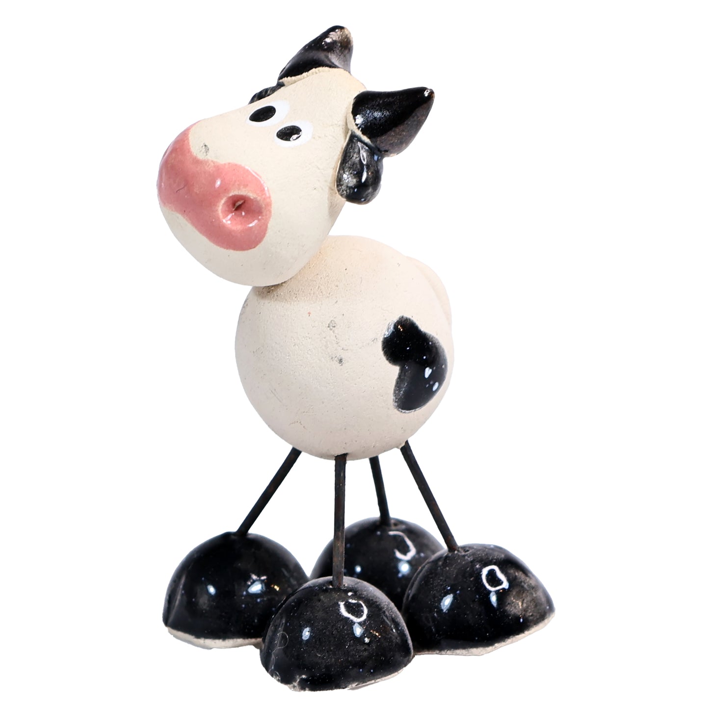 Handmade Ceramic Mini Wire Legged Dairy Cow Pair