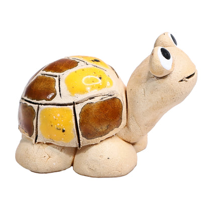 Handmade Ceramic Tortoise Couple in Yellow & Blue