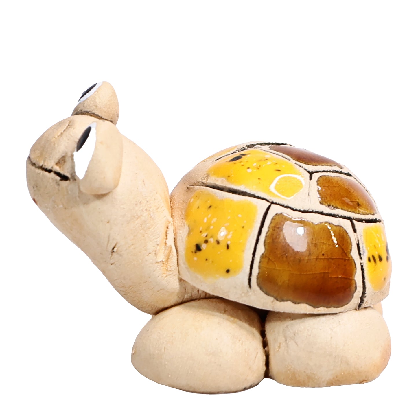 Handmade Ceramic Tortoise Couple in Yellow & Blue