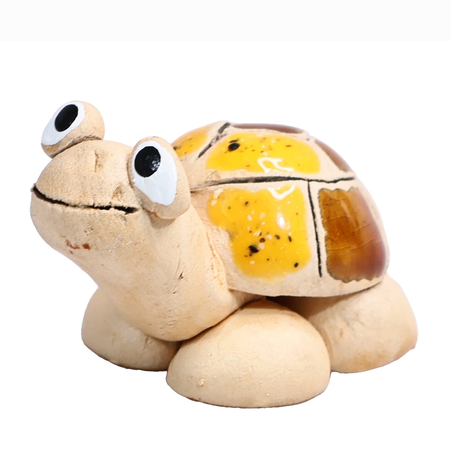 Handmade Ceramic Tortoise Couple in Yellow & Blue