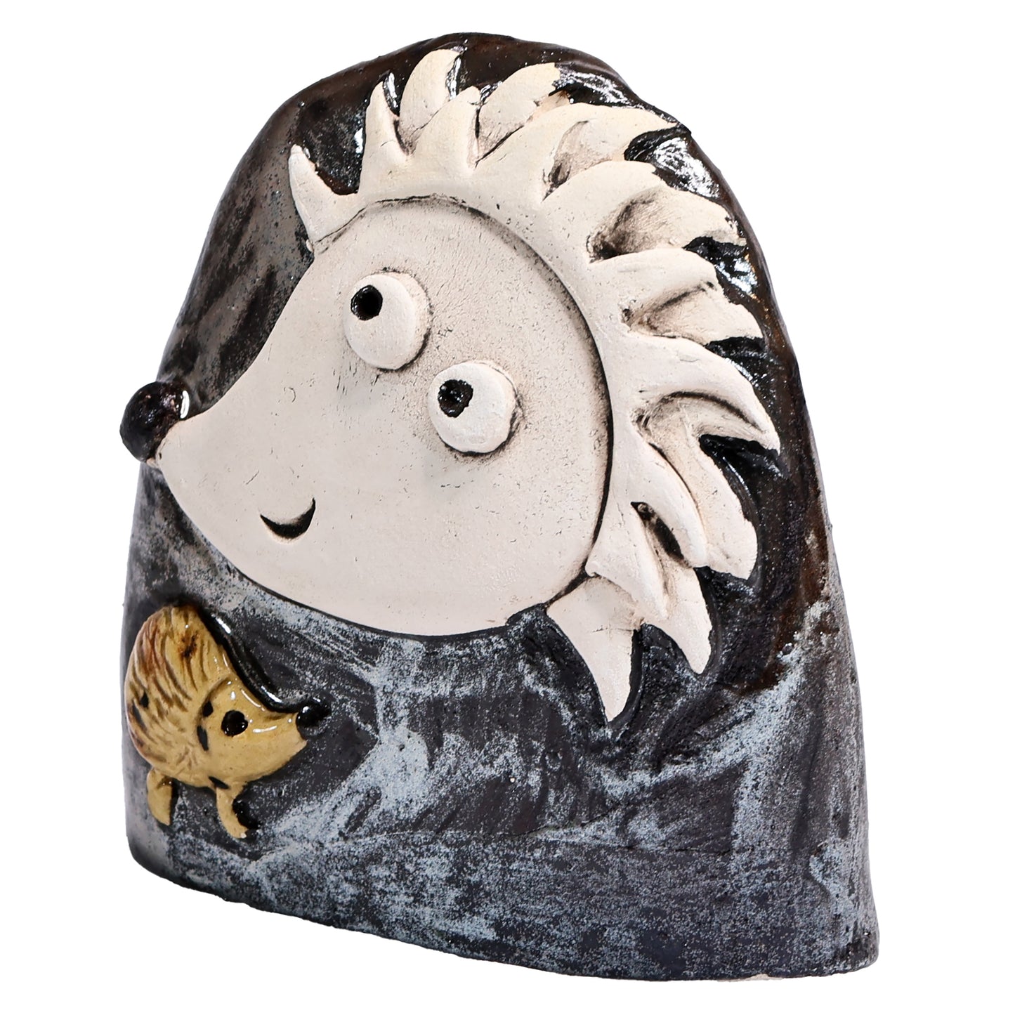 Charming Character of Handmade Ceramic Hedgehog Figurine