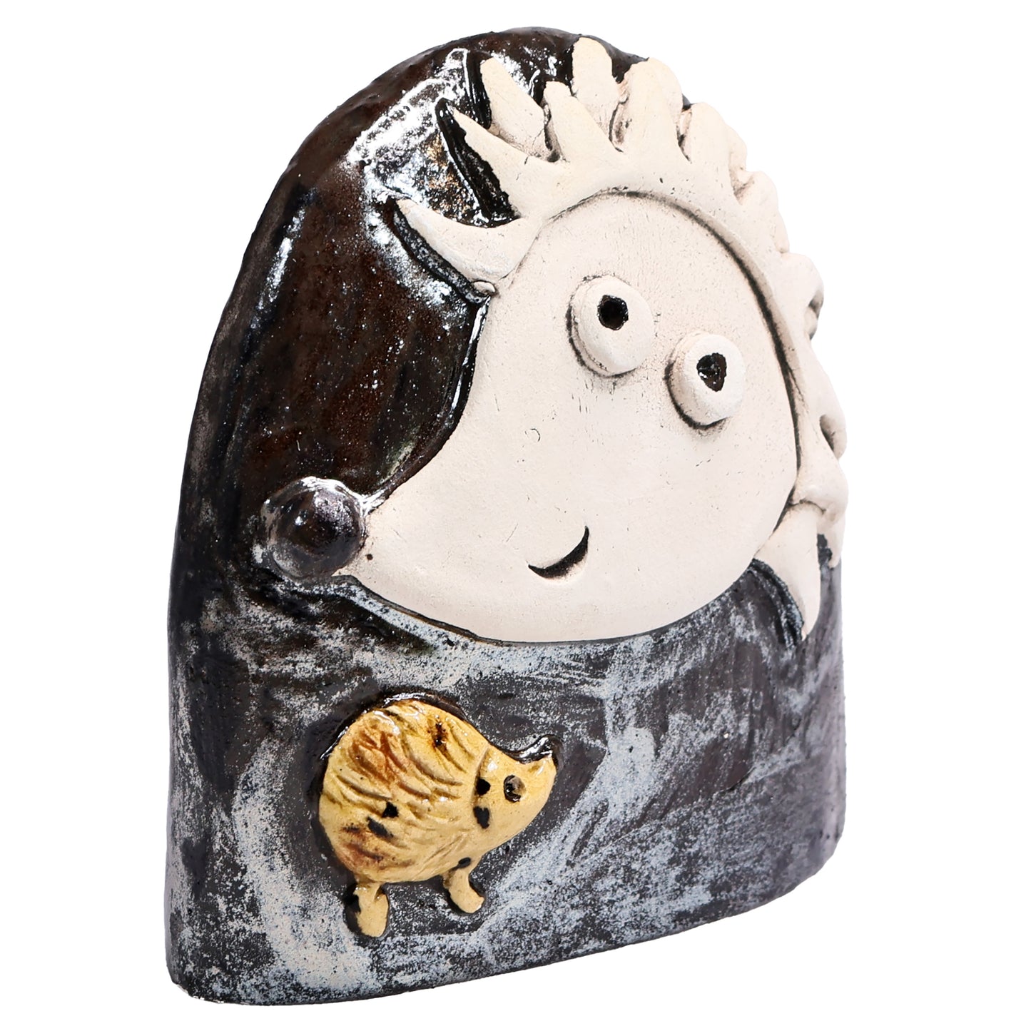 Charming Character of Handmade Ceramic Hedgehog Figurine